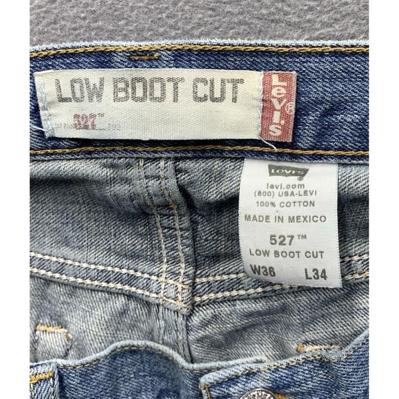Vtg Levi’s 527 Men’s Denim Jeans Low Boot Cut Blue Distressed Size 36X34 - Picture 16 of 16